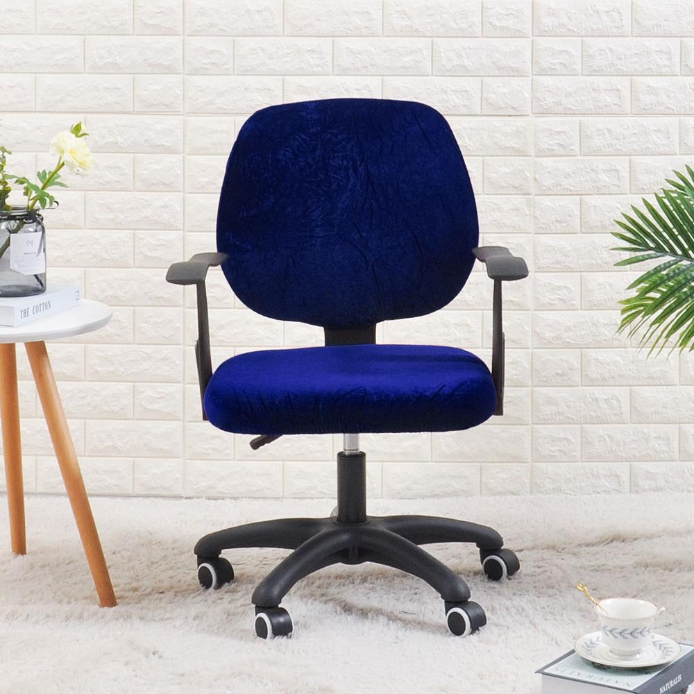 Housse de Chaise de Bureau Velours Bleu Marine | Housse Moderne