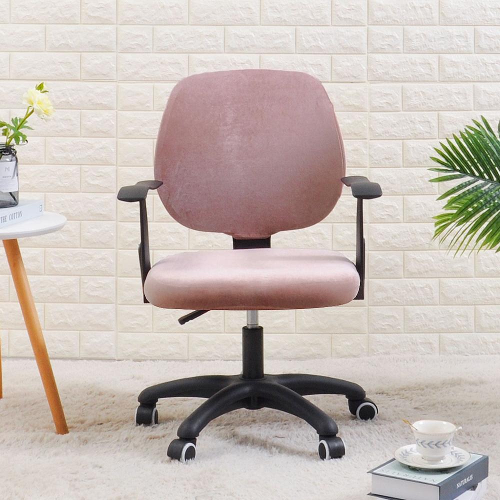 Chaise de bureau moderne en velours rose
