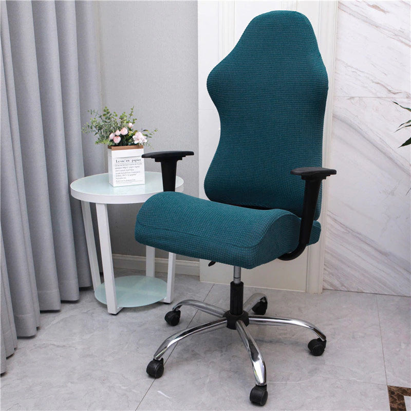 Housse de Chaise Gamer Jacquard Bleu Canard | Housse Moderne