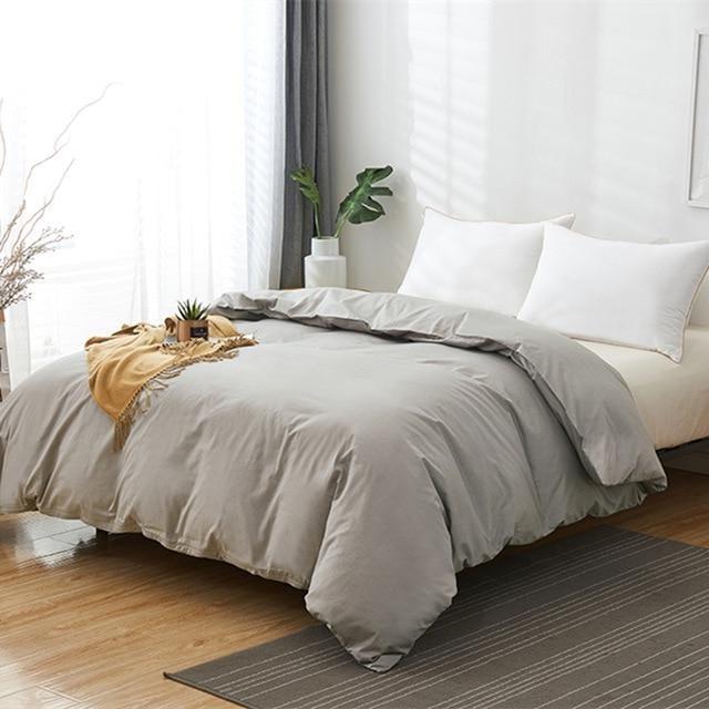 Housse de Couette 140x200 Gris-Housse-Moderne