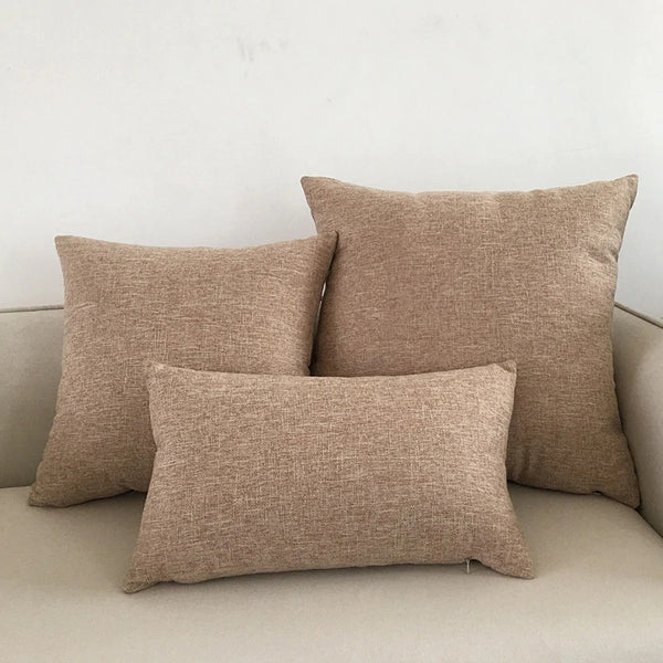 Housses De Coussin Décoratives 40x40 Cm En Chenille – Lot De 2, Fermeture éclair Invisible, Couleur Marron/beige