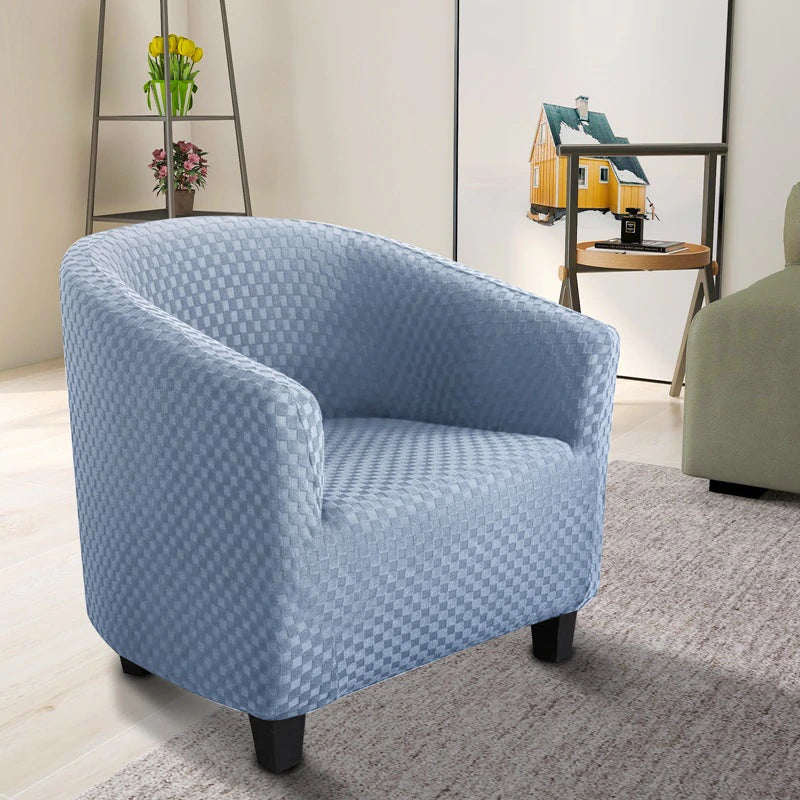 Housse de Fauteuil Cabriolet Damier Bleu Ciel | Housse Moderne