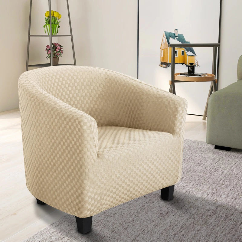 Housse de Fauteuil Cabriolet Damier Crème | Housse Moderne