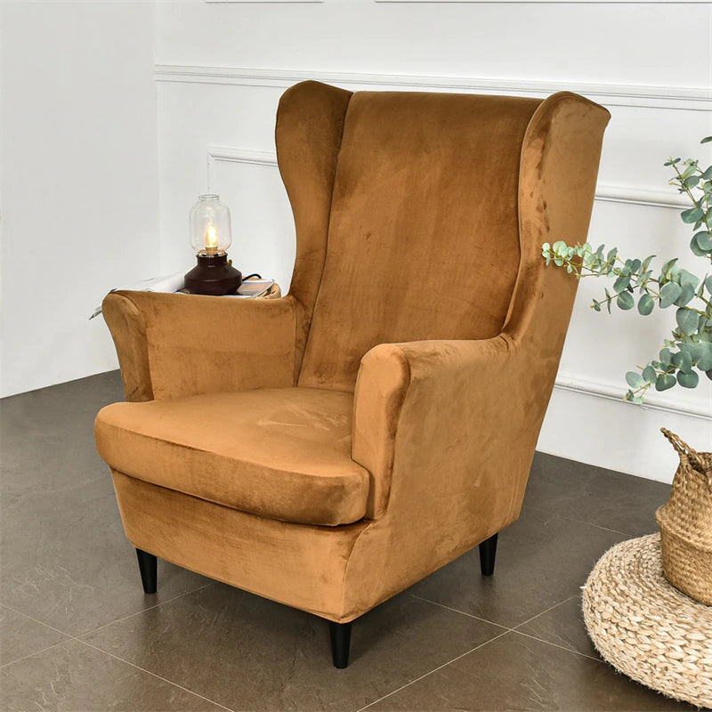 Housse de Fauteuil Crapaud Velours Camel | Housse Moderne