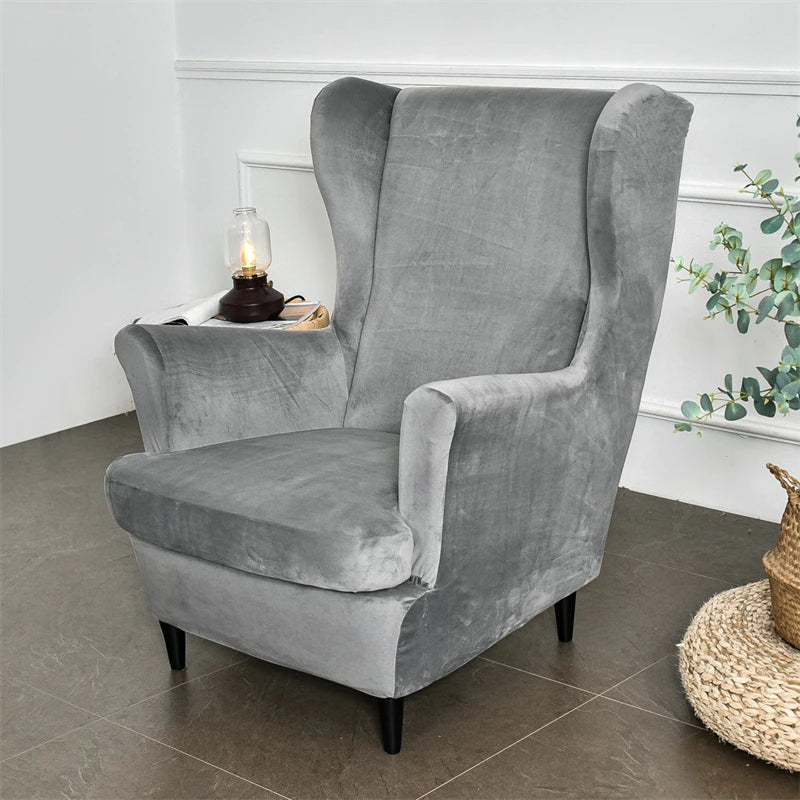 Housse de Fauteuil Crapaud Velours Gris