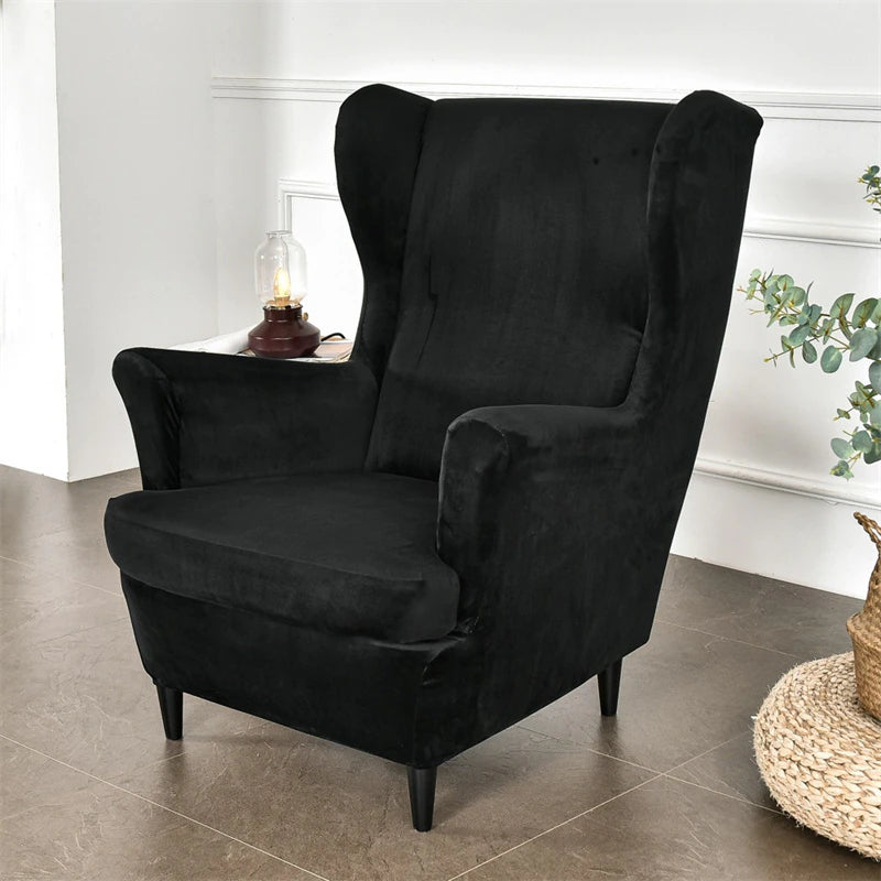 Housse de Fauteuil Crapaud Velours Noir | Housse Moderne