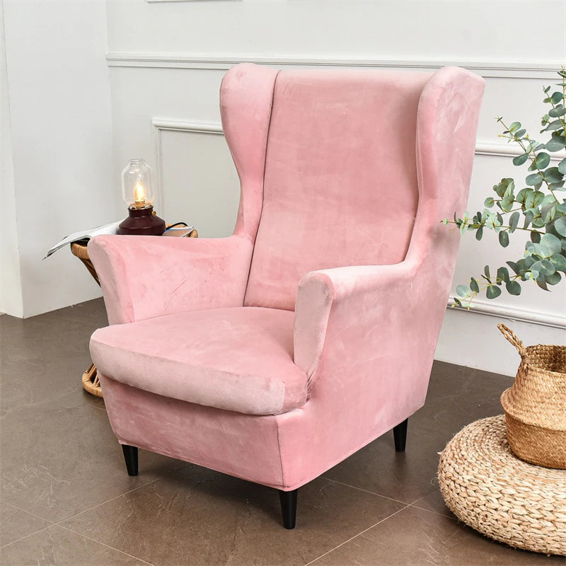 Housse de Fauteuil Crapaud Velours Rose | Housse Moderne