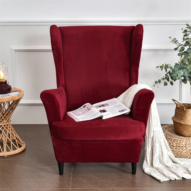 Housse de Fauteuil Crapaud Velours Rouge | Housse Moderne