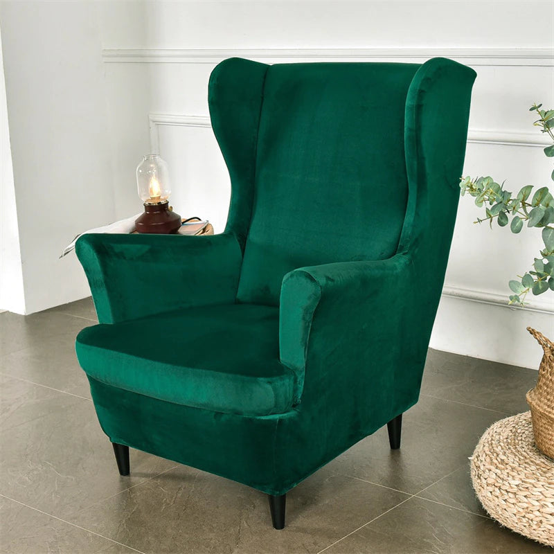 Housse de Fauteuil Crapaud Velours Vert | Housse Moderne