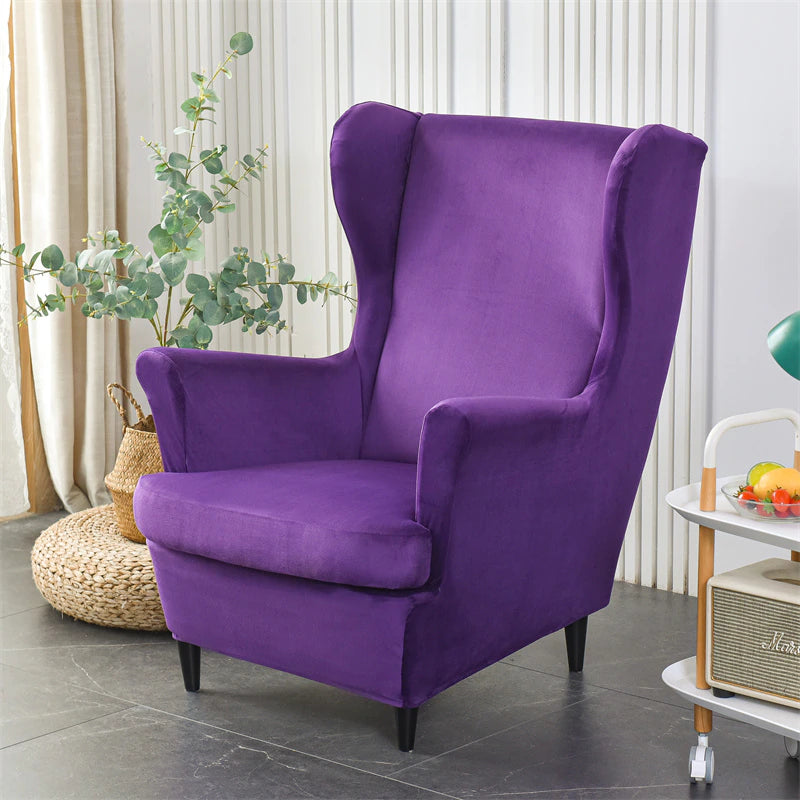 Housse de Fauteuil Crapaud Velours Violet | Housse Moderne