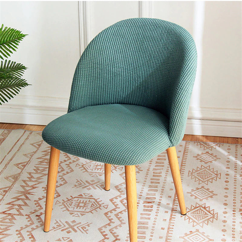 Housse Pour Chaise Scandinave Jacquard Vert Amande | Housse Moderne