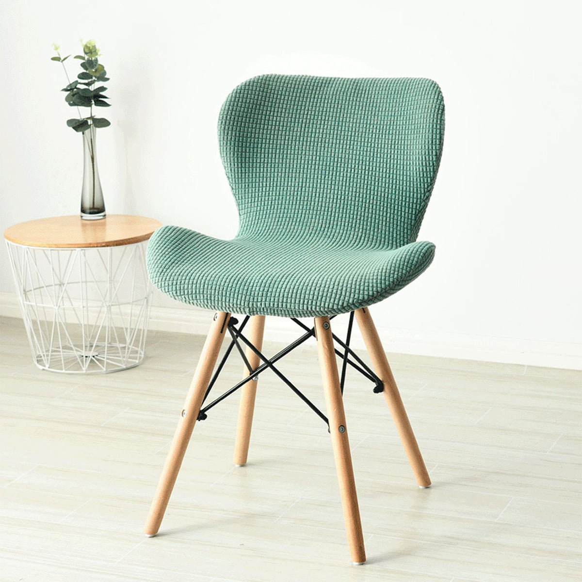 Housse Pour Chaise Scandinave Vert Amande | Housse Moderne