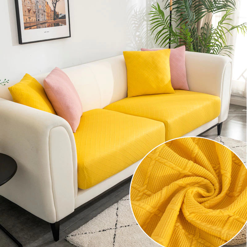 Housse Pour Coussin d&#39;Assise de Canapé Jaune | Housse Moderne