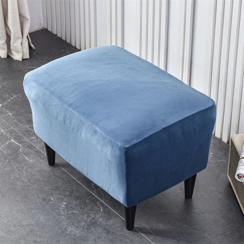Housse de Repose Pied Velours Bleu  | Housse Moderne
