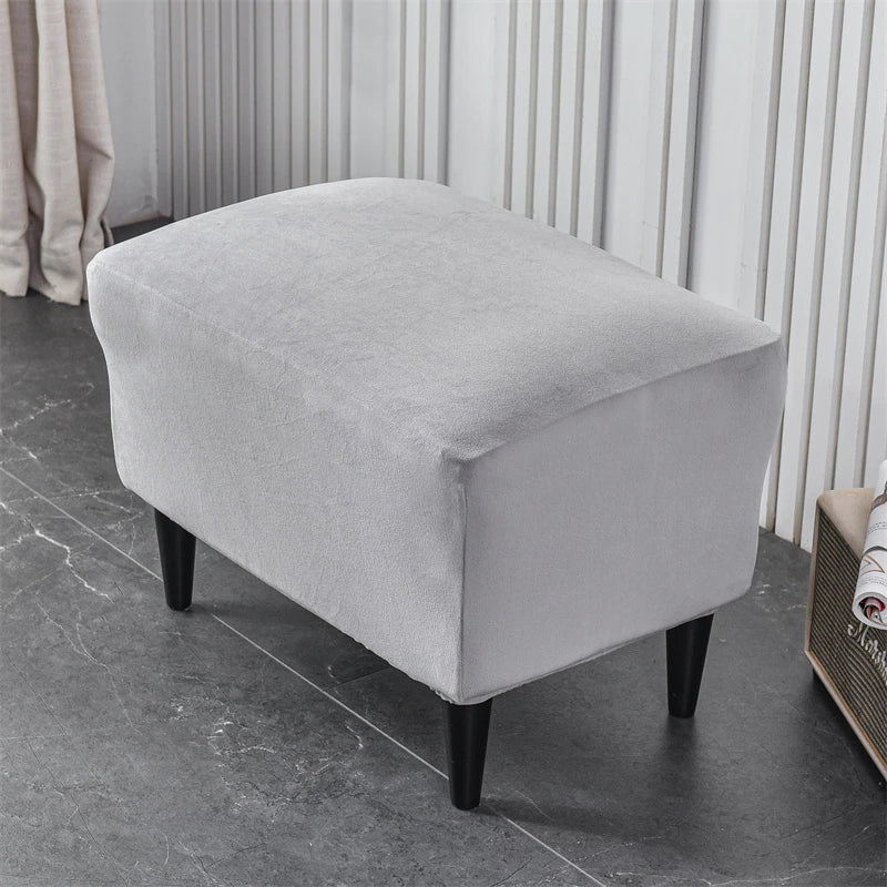 Housse de Fauteuil Crapaud Velours Gris Clair | Housse Moderne