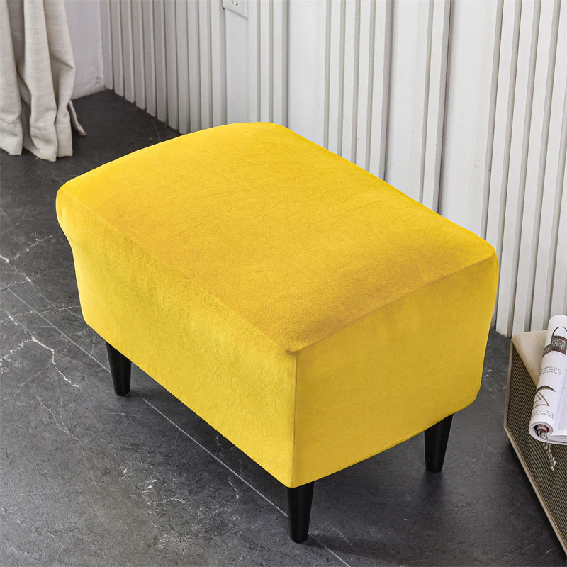 Housse de Fauteuil Crapaud Velours Jaune | Housse Moderne