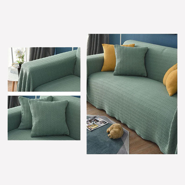 Jeté de canapé Vert Amande-Housse-Moderne